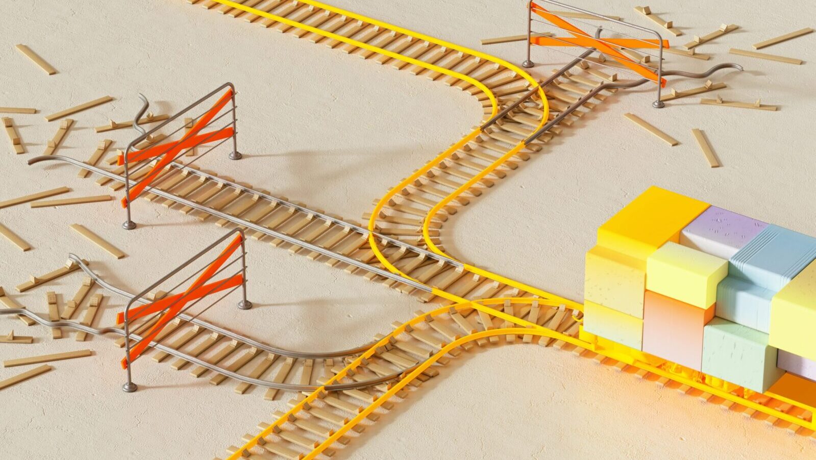 Railroad tracks representing strategic choices and direction for data strategy and business alignment