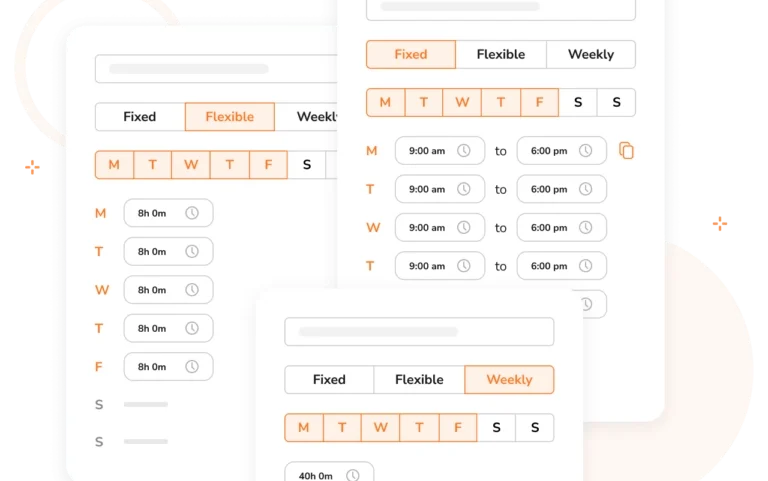 Employee shift management system displaying schedules, shift changes and overtime alerts